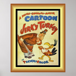 Poster Film de dessin animé, Jerky Turkey, Gold & Black B