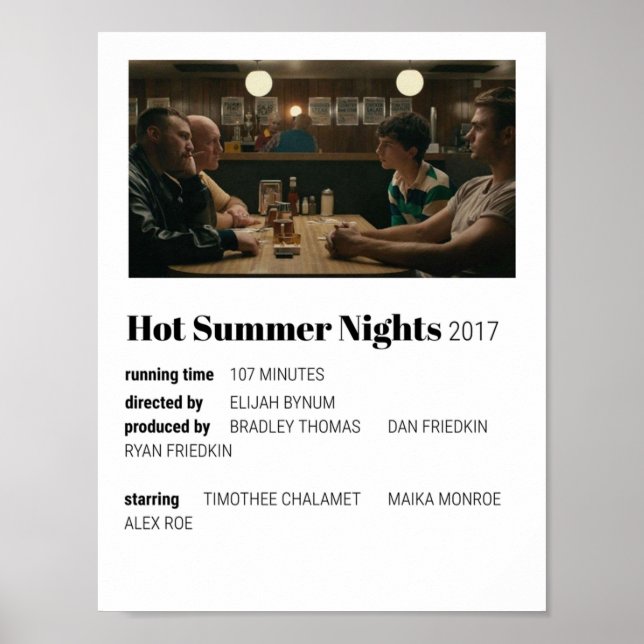 Poster film des nuits chaudes d'été (Devant)