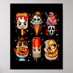 Poster Film d'horreur Popsicle d'été Halloween Crème glac