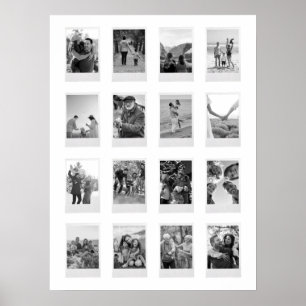 Poster Film instantané noir et blanc 16 Photo Collage