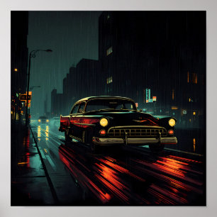 Poster Film Noir à Haut Contraste : Conduite du Soir à Co
