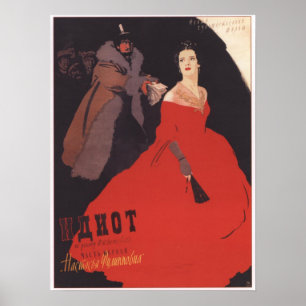 Poster "Film soviétique 1958 de l'URSS de l'idiot"