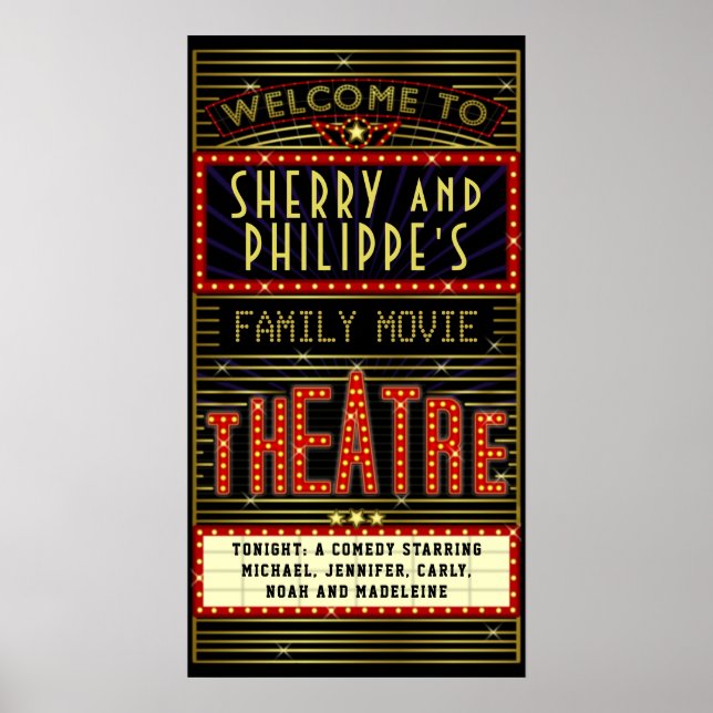 Poster Film Theatre Marquee Home Cinéma | Nom Long V2 (Devant)