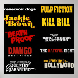 Poster filmographie de quentin tarantino