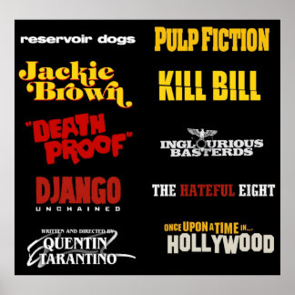 Poster filmographie de quentin tarantino