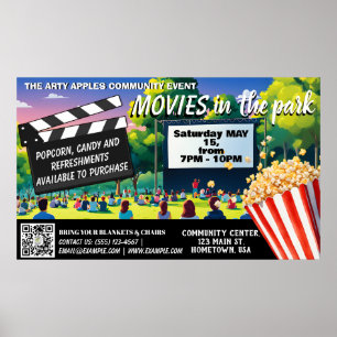 Poster Films dans le parc Banner code qr