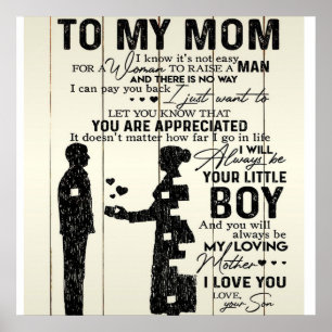 Poster Fils à ma mère   Décor   Cadeau pour maman