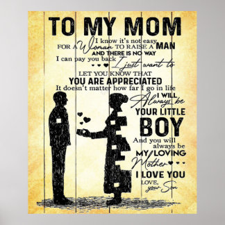 Poster Fils à maman à ma maman | Bel cadeau