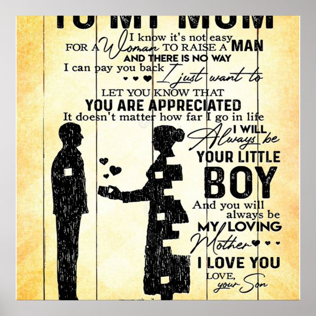 Poster Fils à maman, cadeau à ma maman, la fête des mères (Devant)