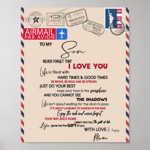 Poster Fils d'amour   À Mon Fils N'Oublie Jamais Que Je T