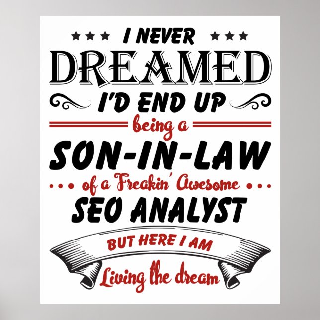 Poster Fils En Droit De L'Awesome Analyste SEO (Devant)