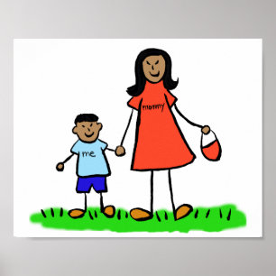 Poster Fils et mère Personnalités personnalisées Personna