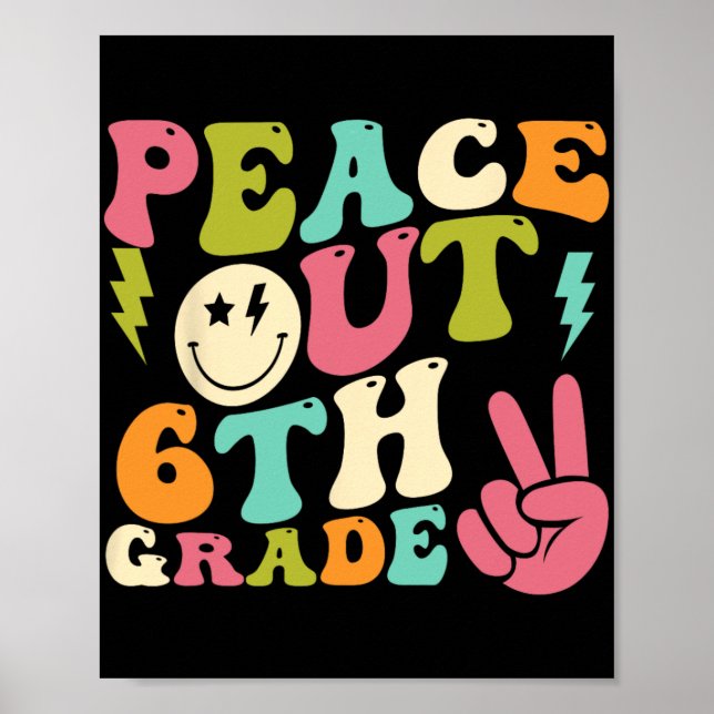 Poster Fin 6e année Super diplôme Dernier jour de l'école (Devant)