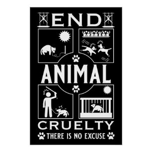 Poster Fin de la cruauté animale