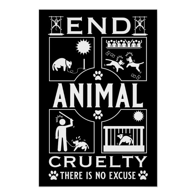 Poster Fin de la cruauté animale (Devant)