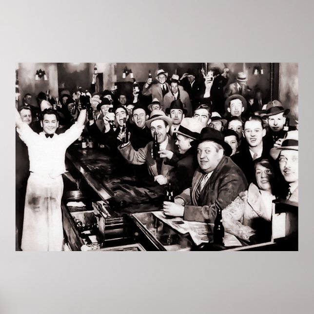 Poster Fin de la partie d'interdiction au bar local 1933 (Devant)