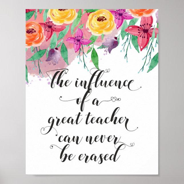 Poster Fin de l'année cadeau enseignant Bonne journée d'e (Devant)
