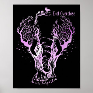 Poster Fin de l'overdose N'oubliez jamais Dessin au trait