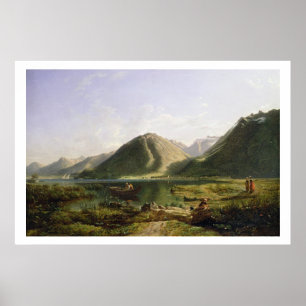 Poster Fin du lac Léman, 1835 (huile sur toile)
