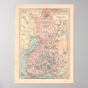 Poster Finlande Vintage 1923 Carte Imprimer