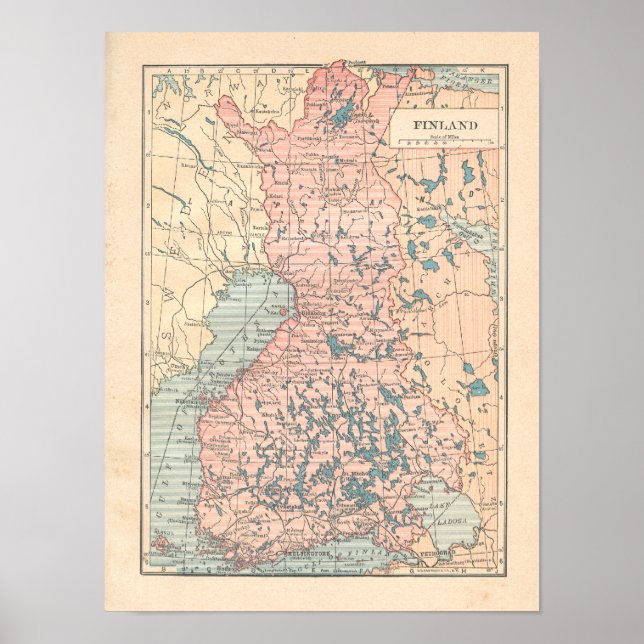 Poster Finlande Vintage 1923 Carte Imprimer (Devant)