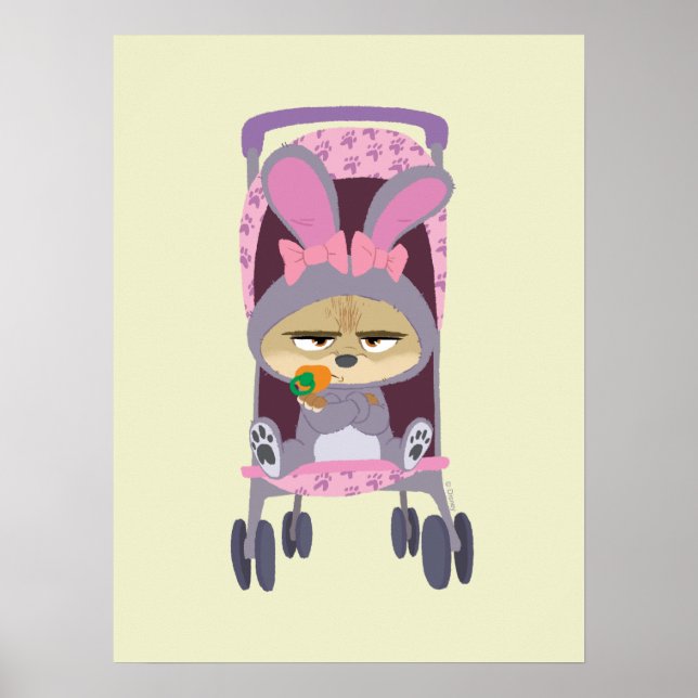 Poster Finnick - Poussette bébé lapin (Devant)