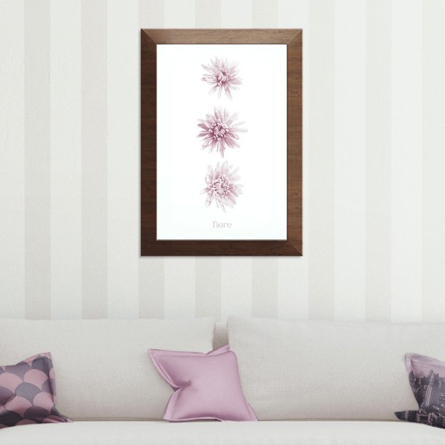Poster Fiore de fleurs roses duotone (Créateur téléchargé)