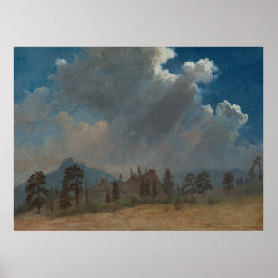 Poster Fir Arbres et nuages de tempête