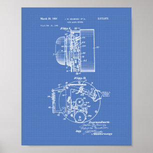 Poster Fire Alarm System 1954 Patent Art - Blueprint