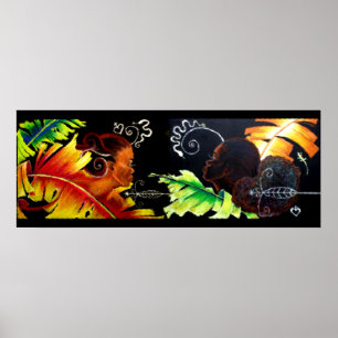 Poster Fire and Bliss - Miami Glass Block