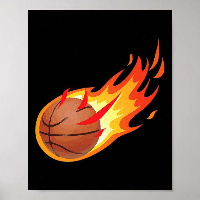 Poster Fire Byll Bysketbyll Shot Est Le Feu Et Fait Des J (Devant)