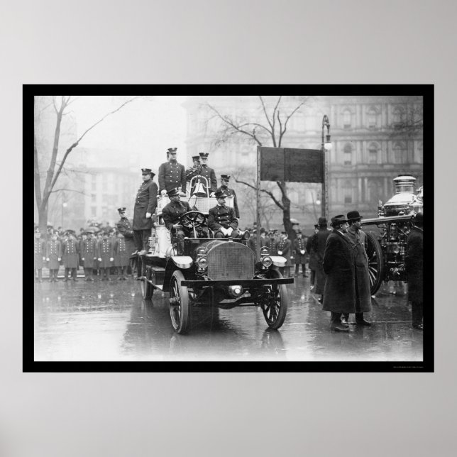 Poster Fire Engine 91 à New York 1913 (Devant)