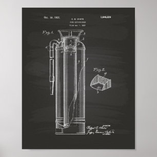 Poster Fire Extinguisher 1927 Patent Art - Chalkboard