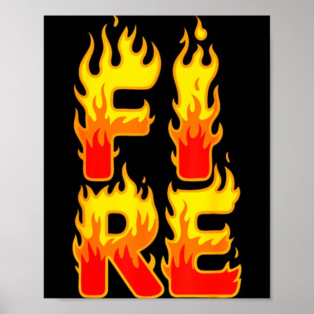 Poster Fire Flame Shirt Adult Kids Men Women Fire And Ice (Devant)