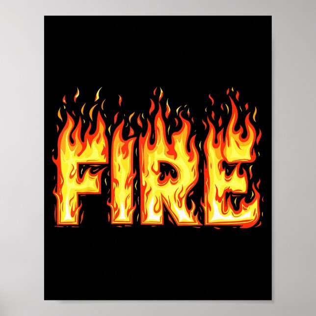 Poster Fire Flame Shirt Adult Kids Men Women Fire And Ice (Devant)