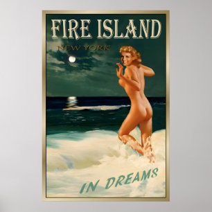 Poster Fire Island New York Marilyn Monroe Plage Voyage