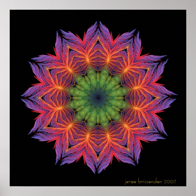 Poster Fire Lotus Mandala (Devant)