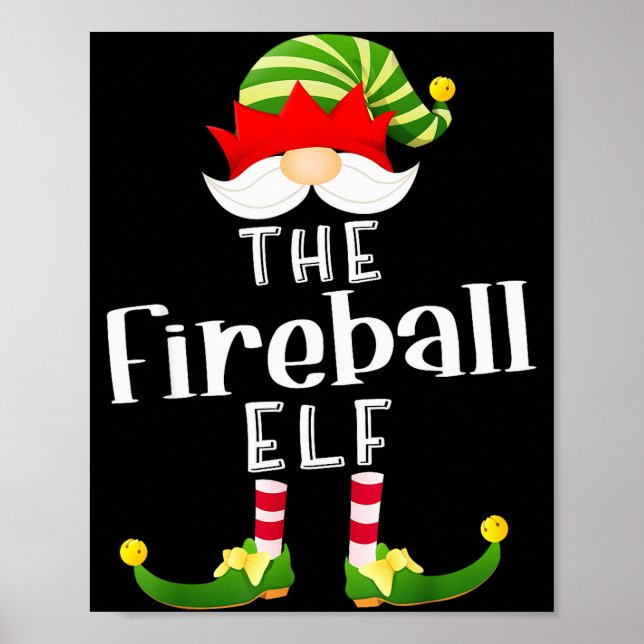 Poster Fireball Elf Group Christmas Funny Pajama Party  (Devant)