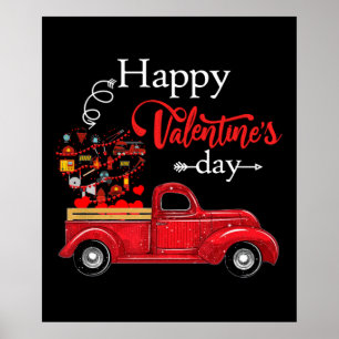 Poster Firefighter Gift   Happy Valentine Day Firefighter