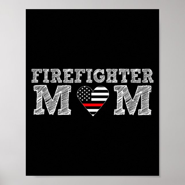 Poster Firefighter Mom Fireman Gift Proud Firefighter Quo (Devant)