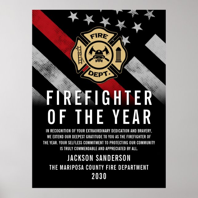 Poster Firefighter of the Year Employee Recognition Logo (Devant)