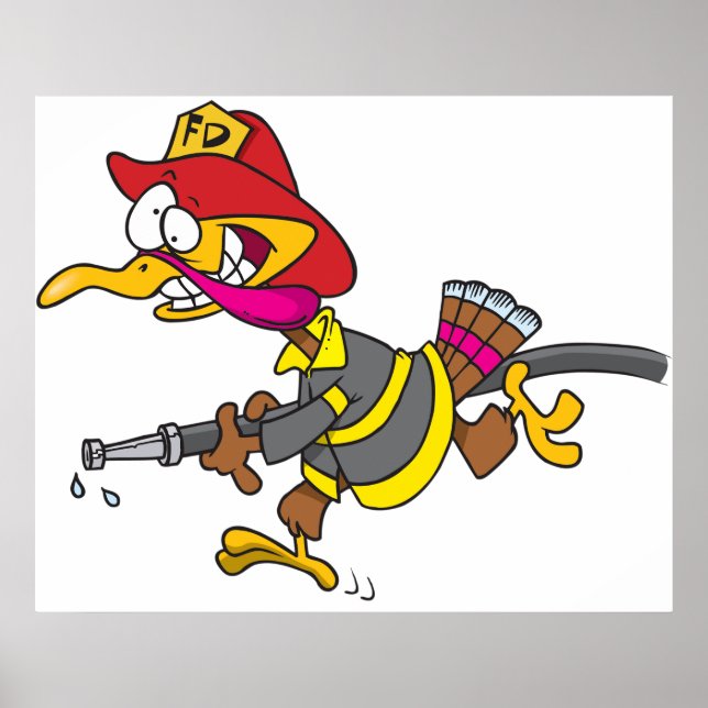 Poster Firefighter Turkey with Hose (Devant)