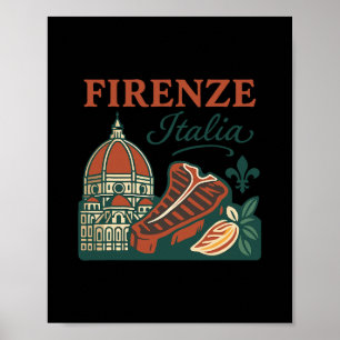 Poster Firenze Italia Souvenir Florence Italie Nourriture