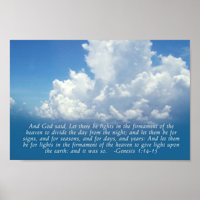 Poster Firmament, Blue Sky Genesis 1:14-15 Imprimer (Devant)
