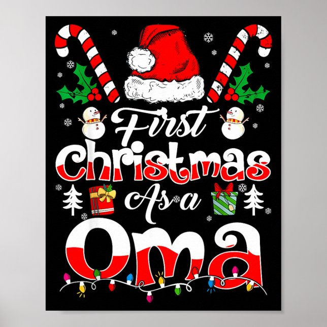 Poster First Christmas As A Oma Family Matching  (Devant)