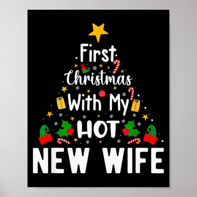 Poster First Christmas With My Hot New Wife Funny Xmas  (Devant)