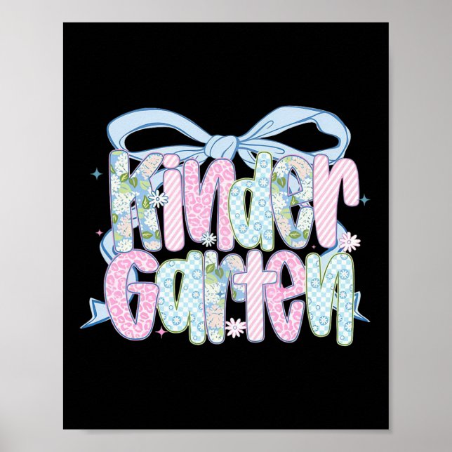 Poster First Day Of Kindergarten Floral Bundle For Teache (Devant)