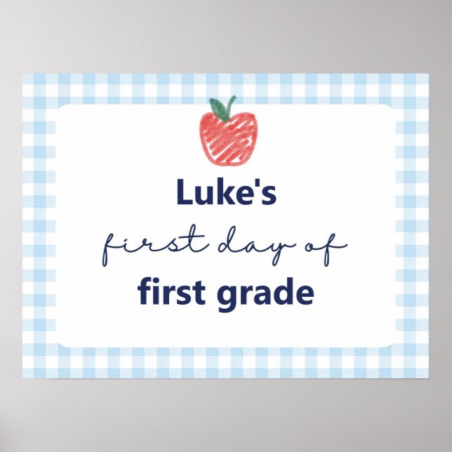 Poster first day of school sign (Devant)