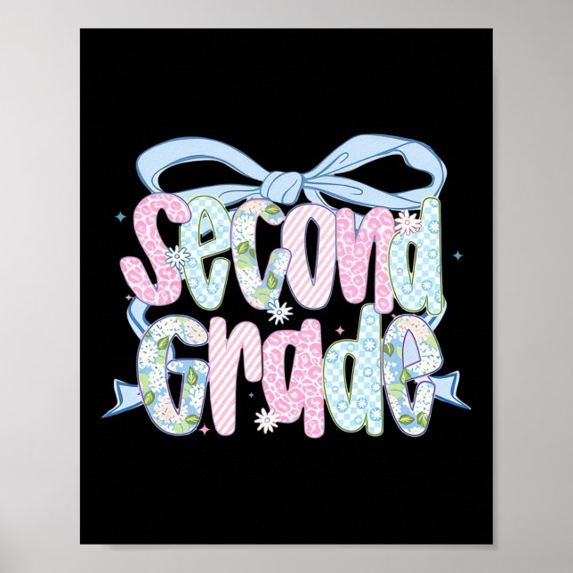 Poster First Day Of Second Grade Floral Bundle For Teache (Devant)