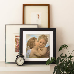 Poster First Kiss (détail d'ange) par Bouguereau